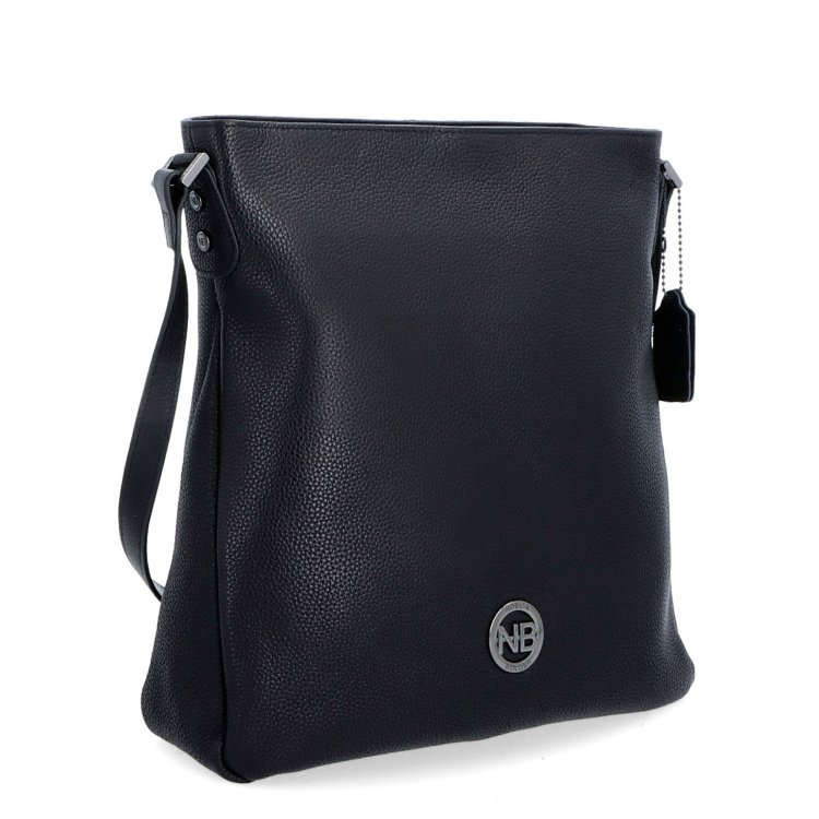 Minimalistická kožená crossbody kabelka na každý deň Noelia Bolger materiál kože zapínanie na zips farba čierna veľkosť stredná NB 3005 C