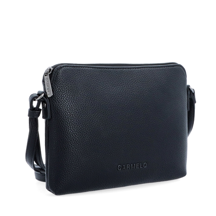 Minimalistická dámska crossbody kabelka Carmelo materiál syntetická koža zapínanie na zips farba čierna veľkosť malá 4333 C