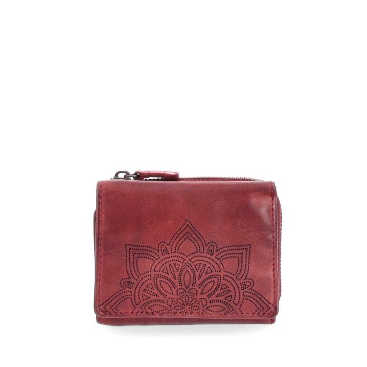 Malá kožená peňaženka v boho štýle Noelia Bolger materiál kože zapínanie na cvok farba červená veľkosť malá 5124 NB CV