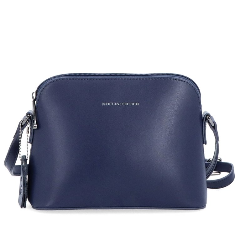 Kožená crossbody kabelka Noelia Bolger Noelia Bolger materiál kože zapínanie na zips farba modrá veľkosť malá NB 0096 TM Spredu