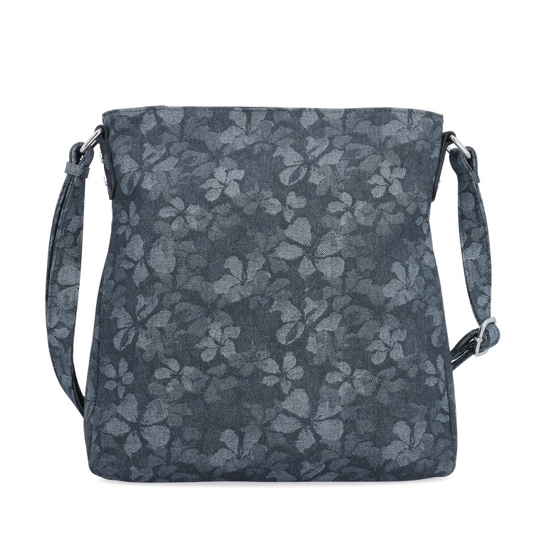 Crossbody kabelka s jemným kvetinovým vzorom Carmelo materiál syntetická koža zapínanie na zips farba čierna veľkosť stredná 4601 C Spredu