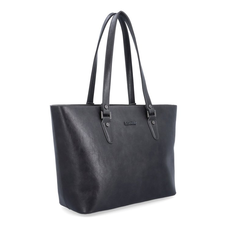 Priestranná shopper kabelka s čistým dizajnom Le Sands materiál syntetická koža zapínanie na zips farba sivá veľkosť veľká 7719 TS