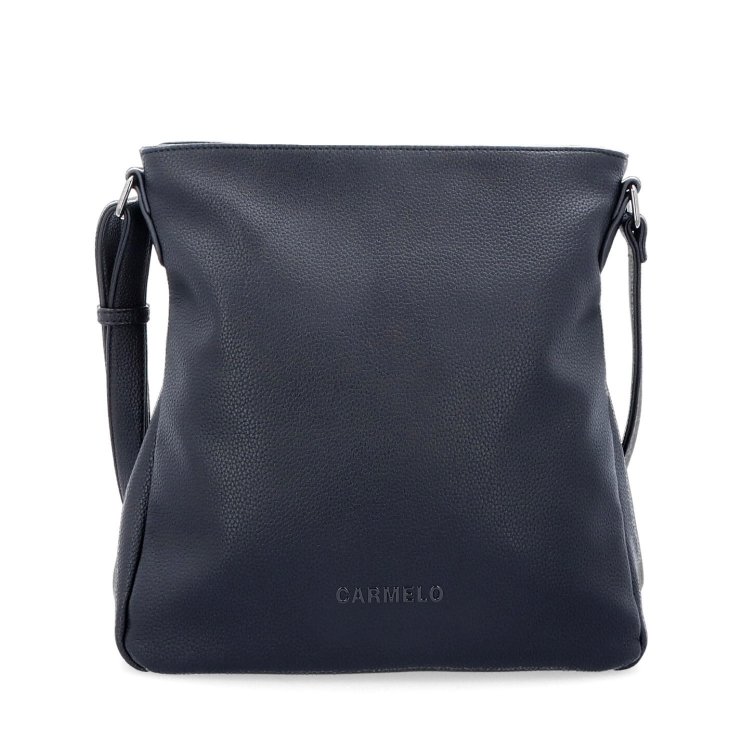 Dizajnová crossbody kabelka Carmelo materiál syntetická koža zapínanie na zips farba čierna veľkosť stredná 4271 C Spredu