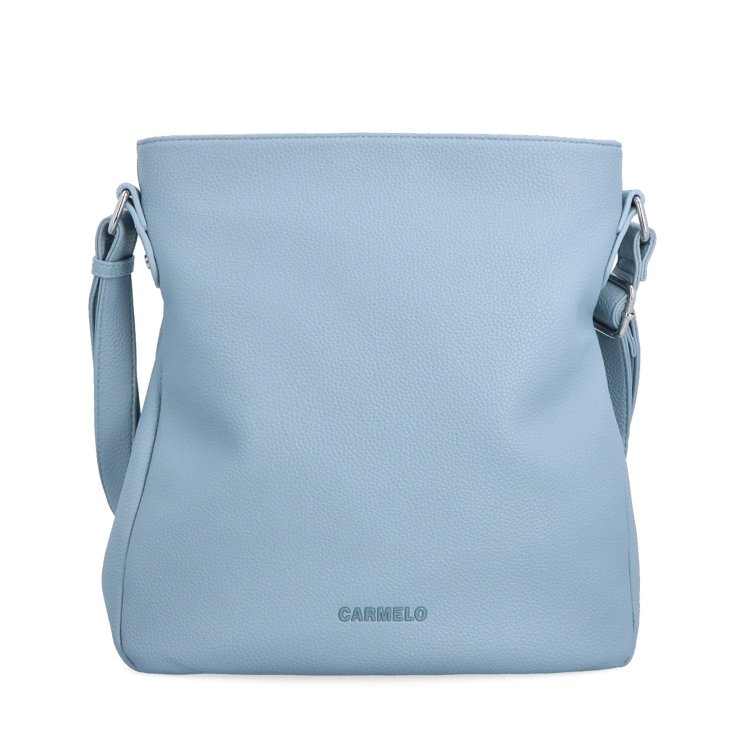 Dizajnová crossbody kabelka Carmelo materiál syntetická koža zapínanie na zips farba modrá veľkosť stredná 4271 SM Spredu