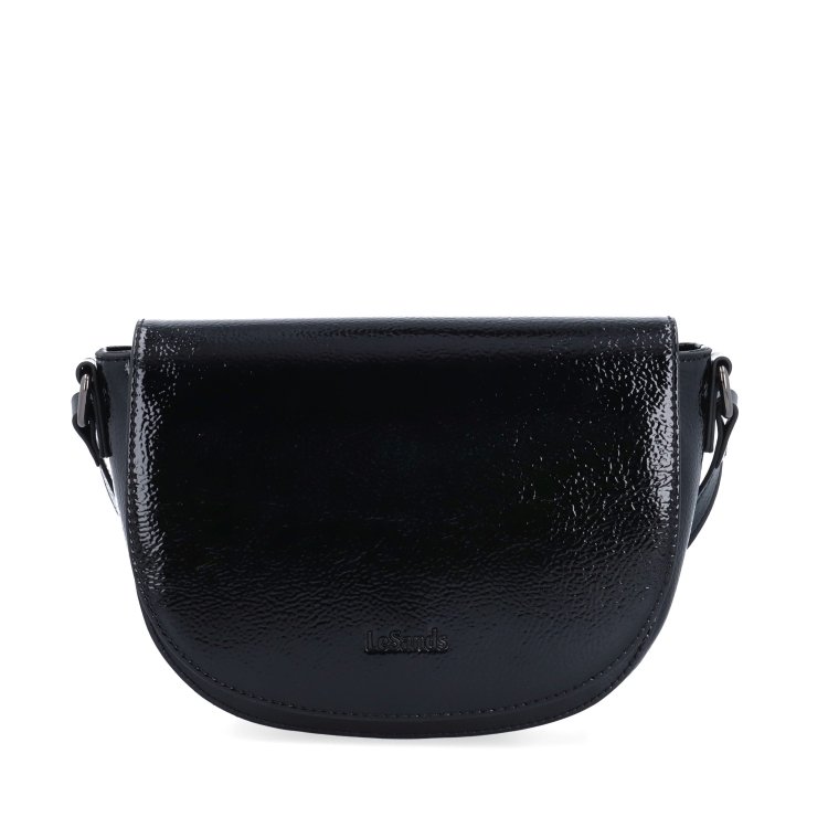 Elegantná crossbody kabelka s chlopňou Le Sands materiál syntetická koža zapínanie s chlopňou farba čierna veľkosť malá 4647 C Spredu