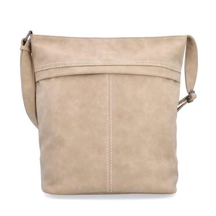 Praktická crossbody taška zo syntetického materiálu Tangerin materiál syntetická koža zapínanie na zips farba béžová veľkosť veľká 1108 BE Spredu