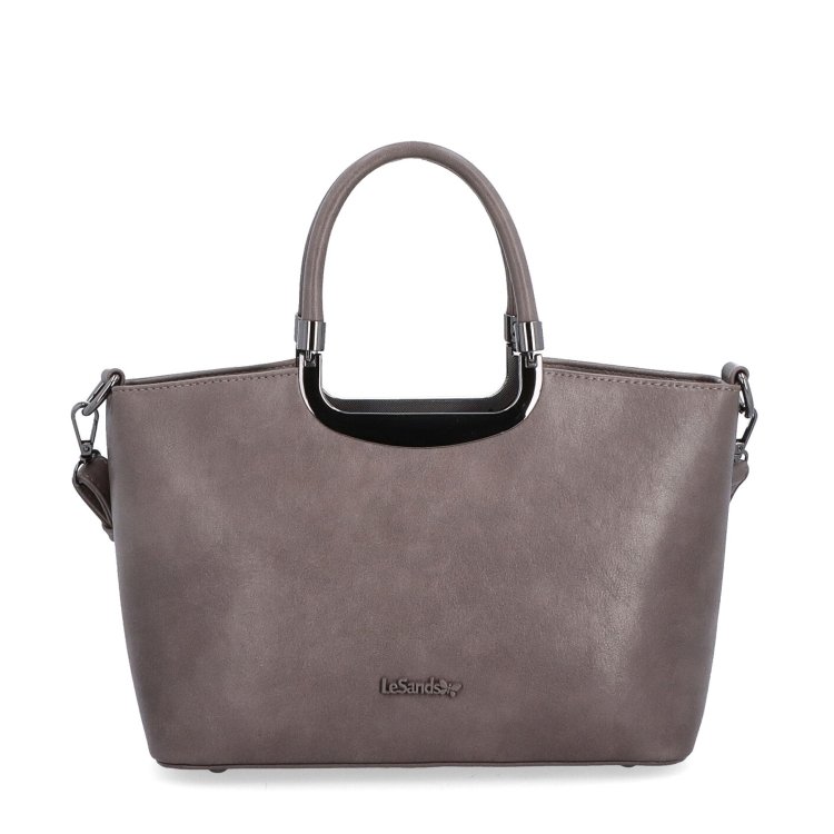 Elegantná kabelka do ruky s popruhom Le Sands materiál syntetická koža zapínanie na zips farba taupe veľkosť stredná 7713 T Spredu