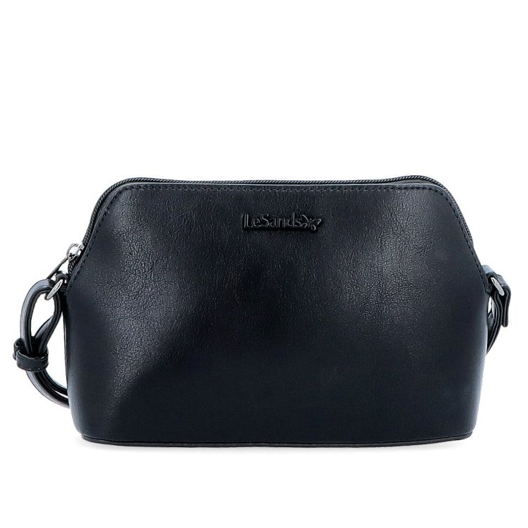 Jemná, minimalistická crossbody kabelka Le Sands materiál syntetická koža zapínanie na zips farba čierna veľkosť malá 7718 C Spredu