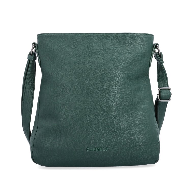 Dizajnová crossbody kabelka Carmelo materiál syntetická koža zapínanie na zips farba zelená veľkosť stredná 4271 TZE Spredu
