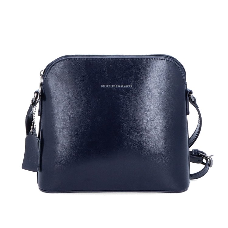 Elegantná kožená crossbody k šatám aj saku Noelia Bolger materiál kože zapínanie na zips farba modrá veľkosť malá NB 0078 TM Spredu