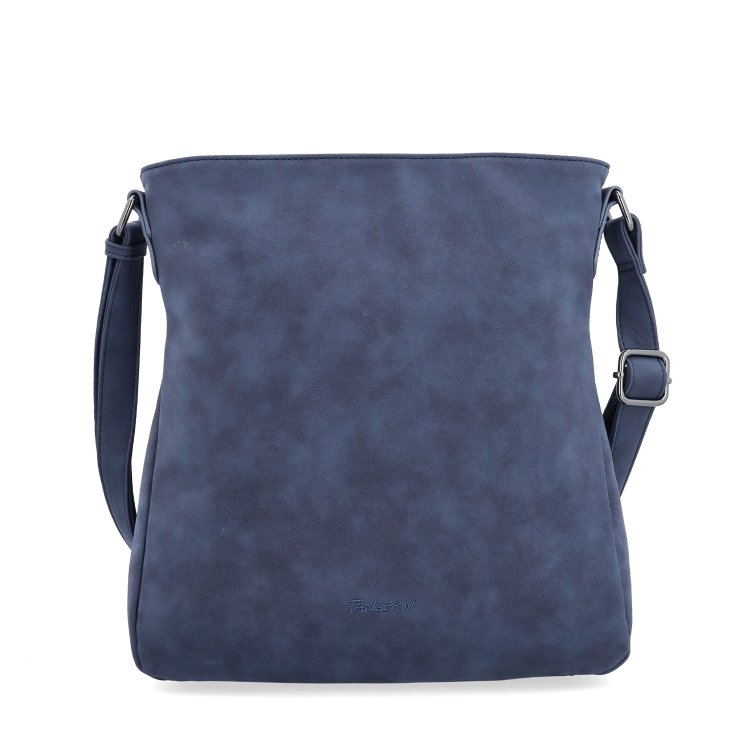 Štýlová crossbody kabelka s čistým dizajnom Tangerin materiál syntetická koža zapínanie na zips farba modrá veľkosť stredná 1101 TM Spredu