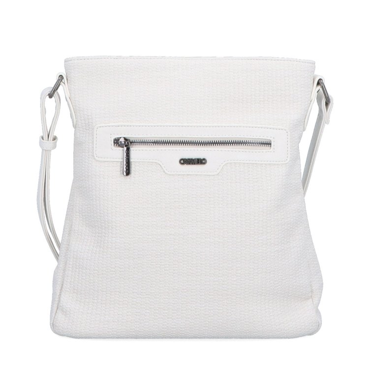 Crossbody kabelka s predným vreckom na zips Carmelo materiál syntetická koža zapínanie na zips farba béžová veľkosť stredná 4309 K Spredu