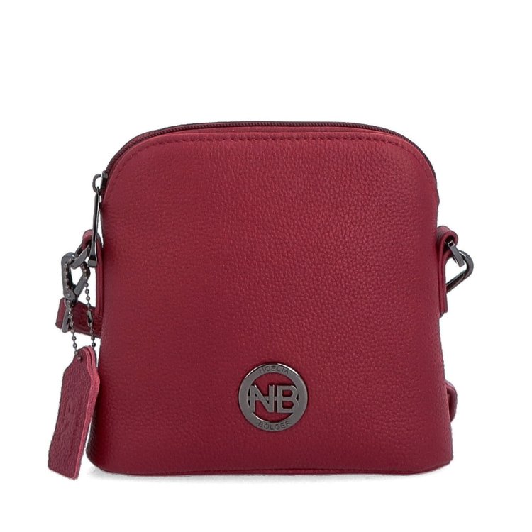 Malá kožená crossbody kabelka Noelia Bolger materiál kože zapínanie na zips farba červená veľkosť malá NB 3017 CV Spredu