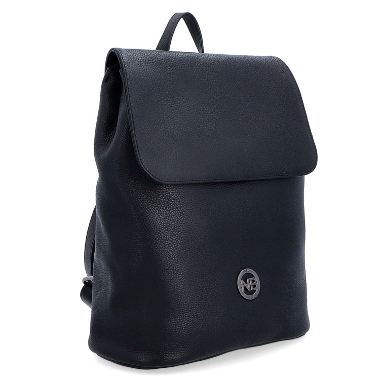 Minimalistický kožený mestský batoh s chlopňou Noelia Bolger materiál kože zapínanie na zips farba čierna veľkosť stredná NB 3007 C