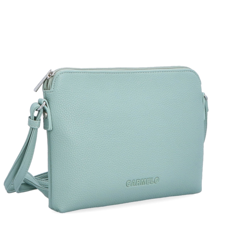 Minimalistická dámska crossbody kabelka Carmelo materiál syntetická koža zapínanie na zips farba zelená veľkosť malá 4333 SZE