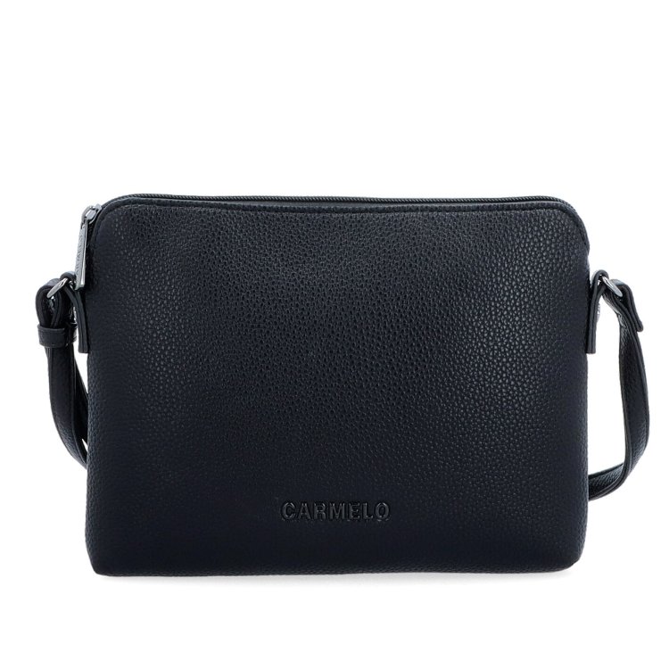 Minimalistická crossbody kabelka zo syntetiky Carmelo materiál syntetická koža zapínanie na zips farba čierna veľkosť malá 4333 C Spredu