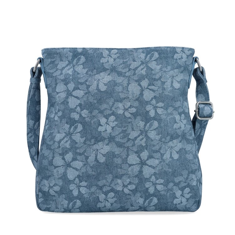 Crossbody kabelka s jemným kvetinovým vzorom Carmelo materiál syntetická koža zapínanie na zips farba modrá veľkosť stredná 4601 M Spredu