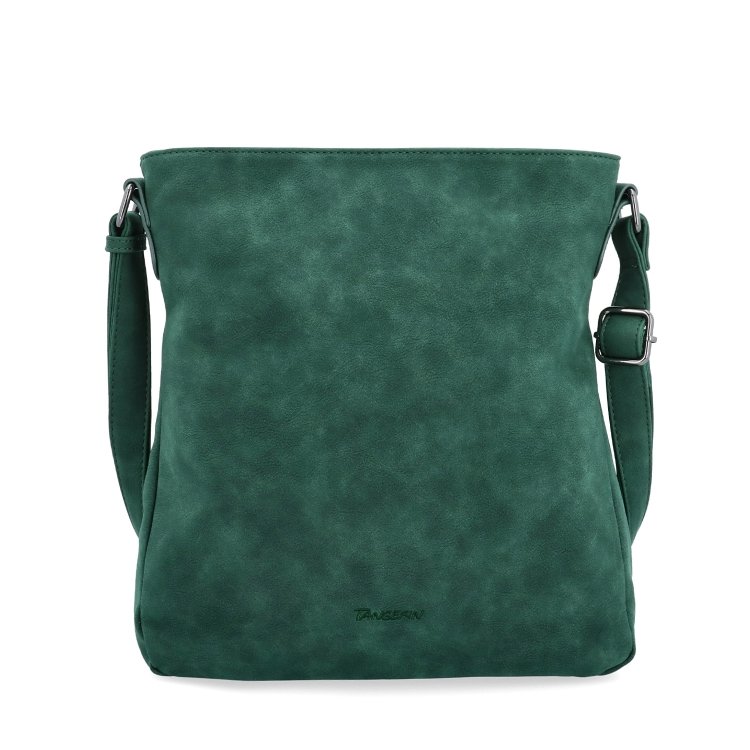Štýlová crossbody kabelka s čistým dizajnom Tangerin materiál syntetická koža zapínanie na zips farba zelená veľkosť stredná 1101 TZE Spredu