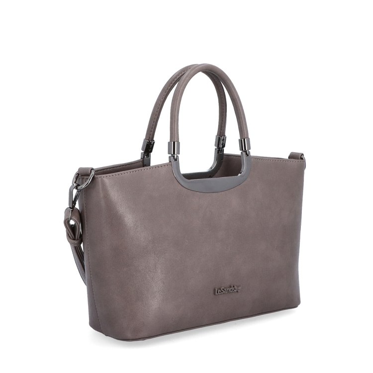 Elegantná kabelka do ruky s popruhom Le Sands materiál syntetická koža zapínanie na zips farba taupe veľkosť stredná 7713 T
