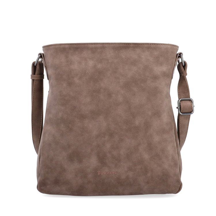 Štýlová crossbody kabelka s čistým dizajnom Tangerin materiál syntetická koža zapínanie na zips farba hnedá veľkosť stredná 1101 H Spredu