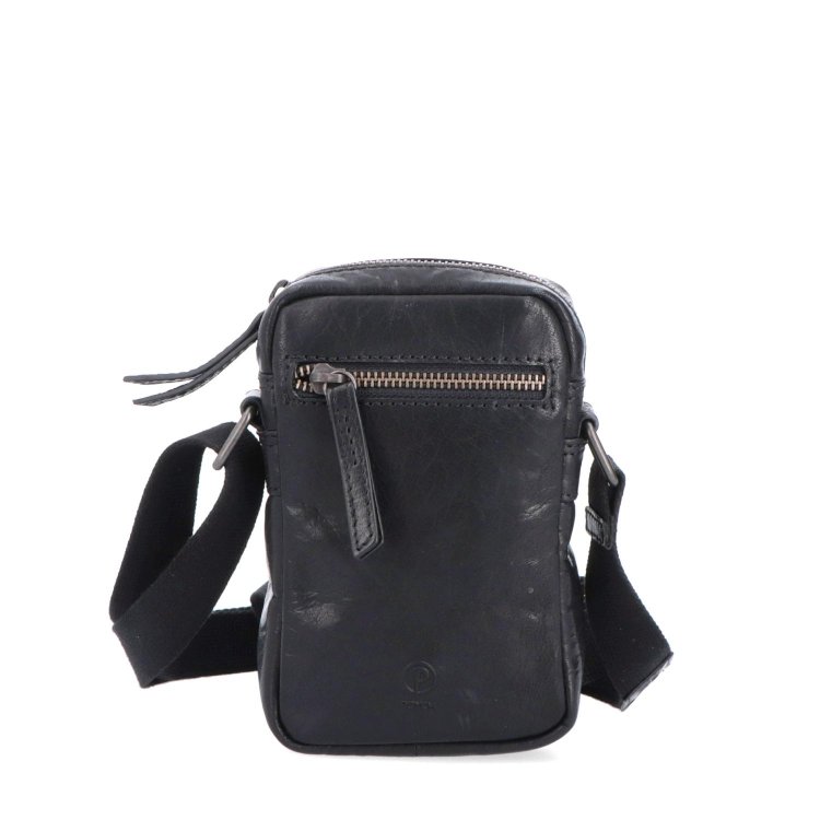 Malá kožená crossbody Poyem materiál kože zapínanie na zips farba čierna veľkosť malá 2220 Poyem C Spredu
