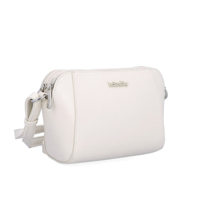 Menšia crossbody kabelka s dvoma vreckami Le Sands materiál syntetická koža zapínanie na zips farba béžová veľkosť malá 7716 BE