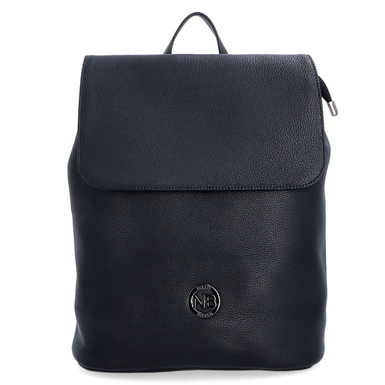 Minimalistický kožený mestský batoh s chlopňou Noelia Bolger materiál kože zapínanie na zips farba čierna veľkosť stredná NB 3007 C Spredu