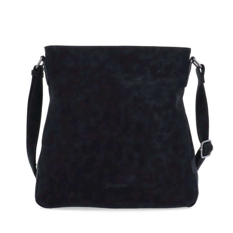 Štýlová crossbody kabelka s čistým dizajnom Tangerin materiál syntetická koža zapínanie na zips farba čierna veľkosť stredná 1101 C Spredu