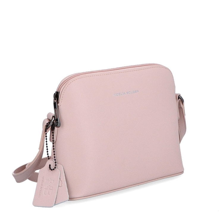 Nadčasová kožená crossbody kabelka Noelia Bolger materiál kože zapínanie na zips farba ružová veľkosť malá NB 0096 R