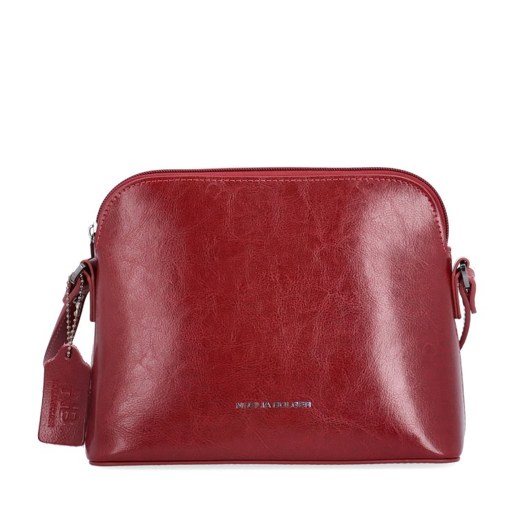 Minimalistická kožená crossbody kabelka na každý deň Noelia Bolger materiál kože zapínanie na zips farba červená veľkosť malá NB 0116 TCV Spredu