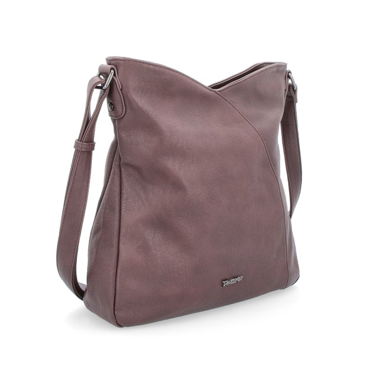 Asymetrická crossbody kabelka s prešívaním Tangerin materiál syntetická koža zapínanie na zips farba hnedá veľkosť stredná 8023 TH