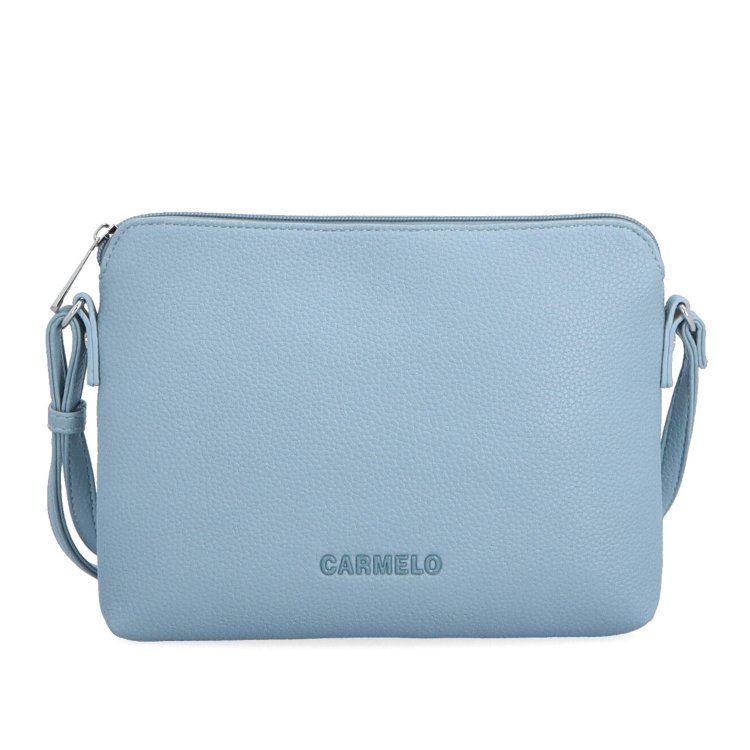 Minimalistická crossbody kabelka zo syntetiky Carmelo materiál syntetická koža zapínanie na zips farba modrá veľkosť malá 4333 SM Spredu