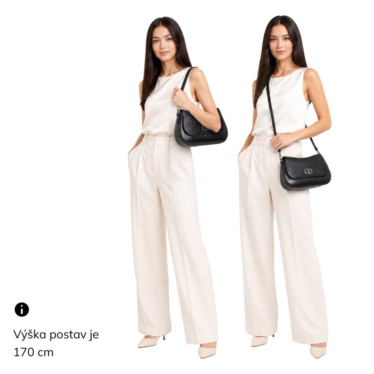 Elegantná kabelka z kvalitnej umelej kože zaujme Le Sands materiál syntetická koža zapínanie s chlopňou farba vínová veľkosť malá 4640 BO Na postave