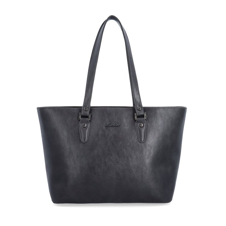 Priestranná shopper kabelka s čistým dizajnom Le Sands materiál syntetická koža zapínanie na zips farba sivá veľkosť veľká 7719 TS Spredu