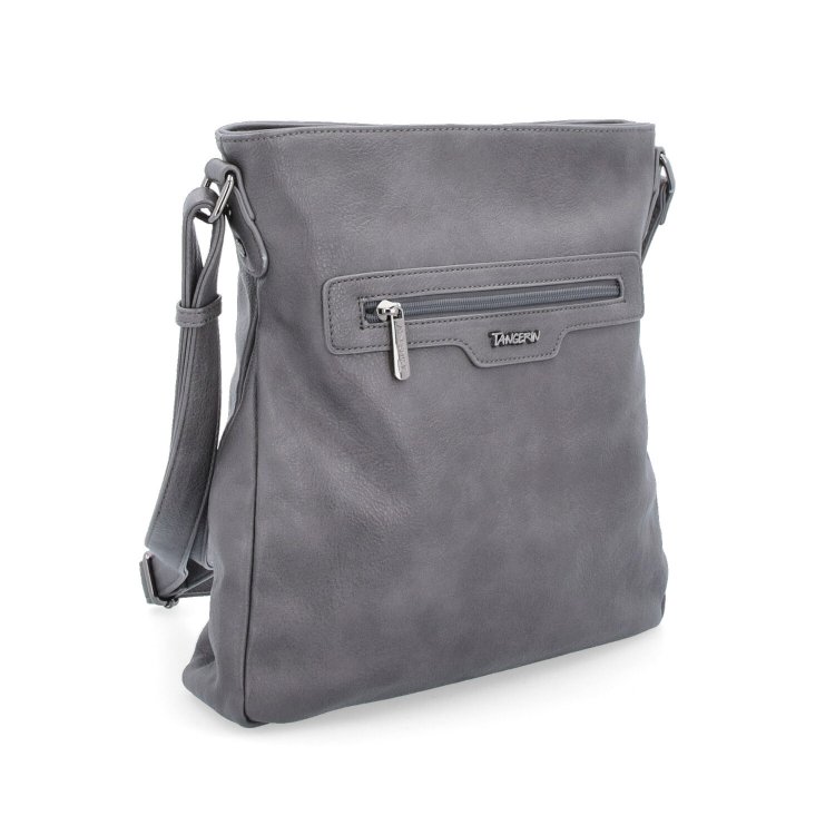 Crossbody kabelka s vonkajšími vreckami Tangerin materiál syntetická koža zapínanie na zips farba sivá veľkosť stredná 8008 TS
