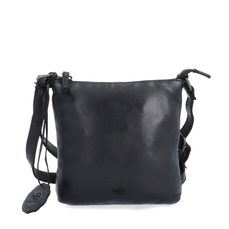 Elegantná kožená crossbody kabelka Noelia Bolger materiál kože zapínanie na zips farba čierna veľkosť malá NB 2415 C Spredu