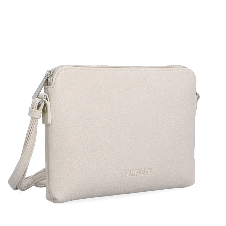 Minimalistická dámska crossbody kabelka Carmelo materiál syntetická koža zapínanie na zips farba béžová veľkosť malá 4333 BE