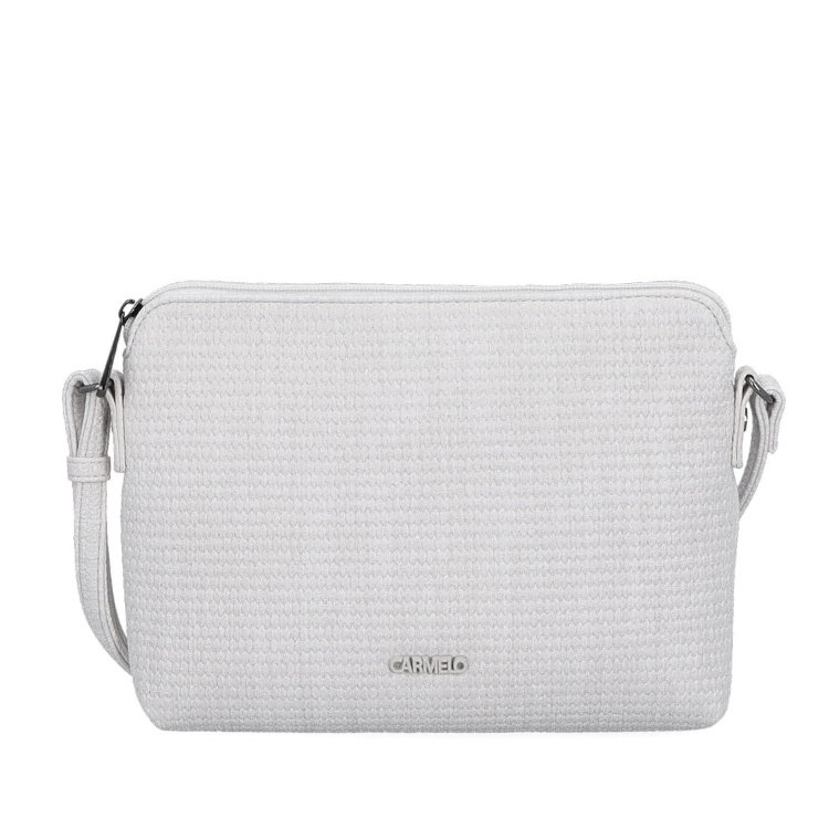 Malá crossbody kabelka s jemným elegantným vzorom Carmelo materiál syntetická koža zapínanie na zips farba béžová veľkosť malá 4337 K Spredu