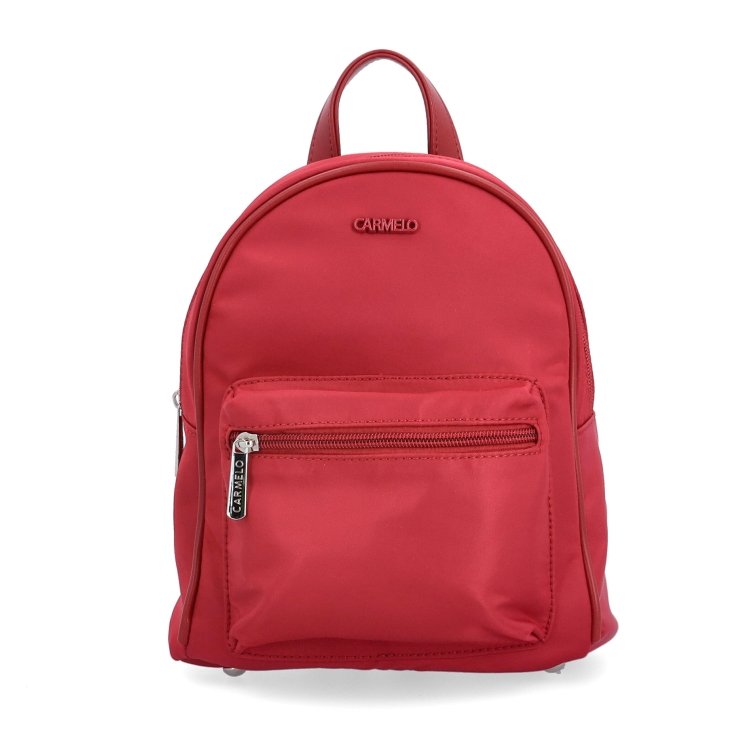 Malý nylonový batoh pre ženy Carmelo materiál nylon zapínanie na zips farba červená veľkosť malá 6604 CV Spredu
