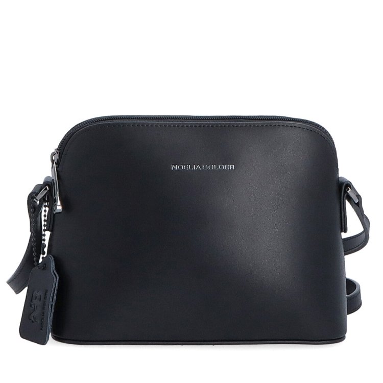 Kožená crossbody kabelka Noelia Bolger Noelia Bolger materiál kože zapínanie na zips farba čierna veľkosť malá NB 0096 C Spredu
