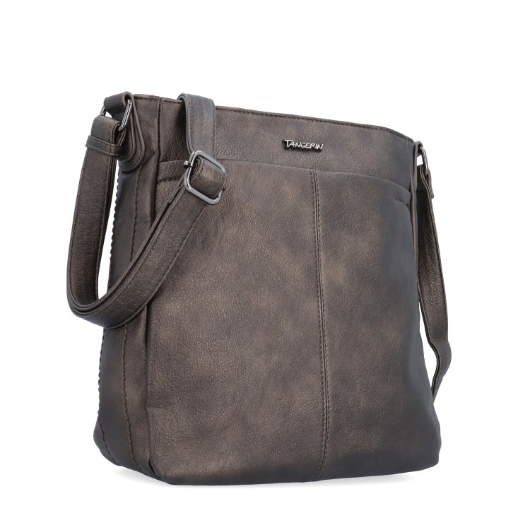 Crossbody kabelka s nastaviteľným popruhom Tangerin materiál syntetická koža zapínanie na zips farba sivá veľkosť stredná 8049 ANT