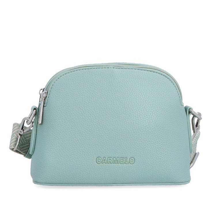 Malá crossbody kabelka so širokým popruhom Carmelo materiál syntetická koža zapínanie na zips farba zelená veľkosť malá 4355 SZE Spredu