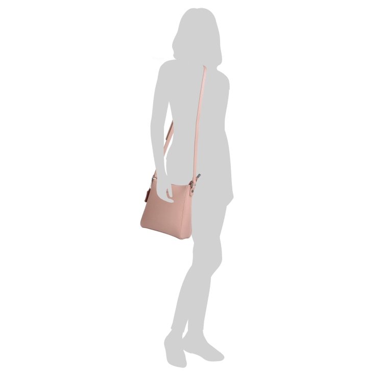 Kožená crossbody kabelka Noelia Bolger materiál kože zapínanie na zips farba nude veľkosť malá NB 0074 N Na postave
