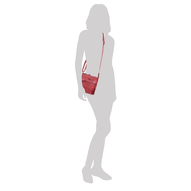 Malá kožená crossbody so zapínaním na zips Noelia Bolger materiál kože zapínanie na zips farba červená veľkosť malá NB 2090 CV Na postave