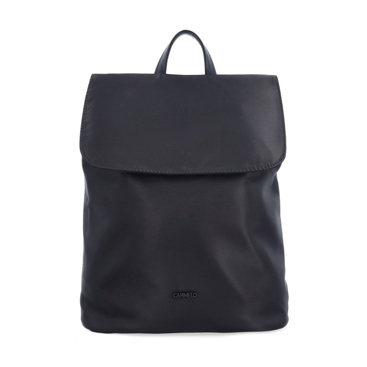 Mestský nylonový batoh v modernom dizajne Carmelo materiál nylon zapínanie na zips farba čierna veľkosť stredná 6608 C Spredu