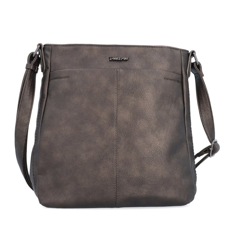Crossbody kabelka s nastaviteľným popruhom Tangerin materiál syntetická koža zapínanie na zips farba sivá veľkosť stredná 8049 ANT Spredu