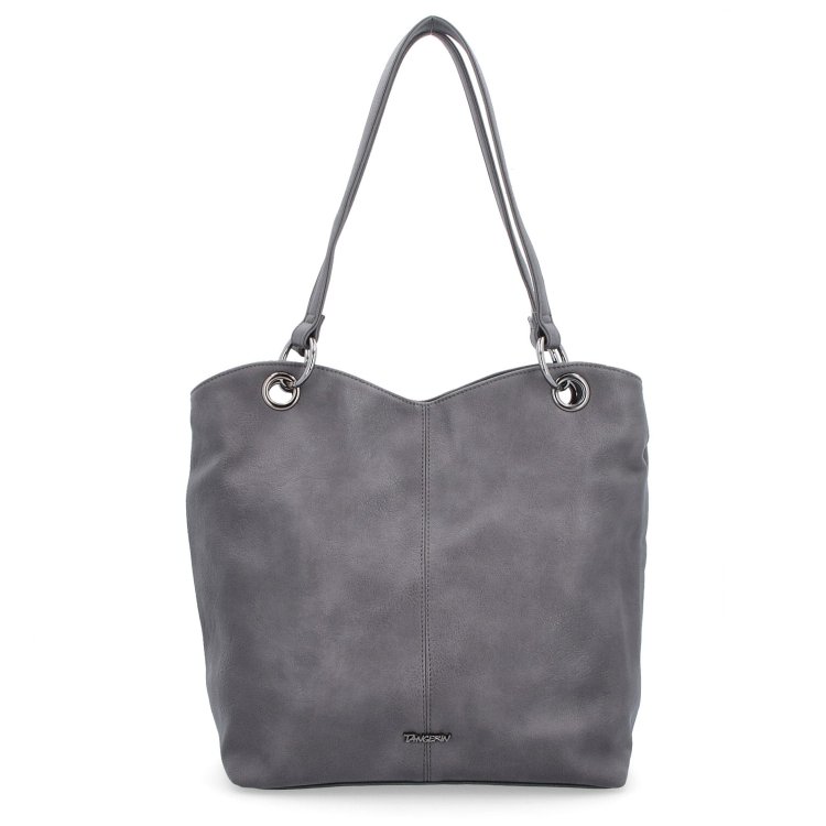 Veľká shopper kabelka cez rameno Tangerin materiál syntetická koža zapínanie na zips farba sivá veľkosť veľká 8025 TS Spredu