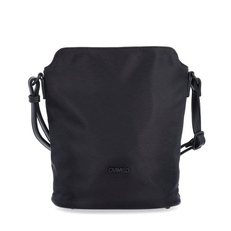 Praktická crossbody kabelka s extra vreckom Carmelo materiál nylon zapínanie na zips farba čierna veľkosť malá 6607 C Spredu