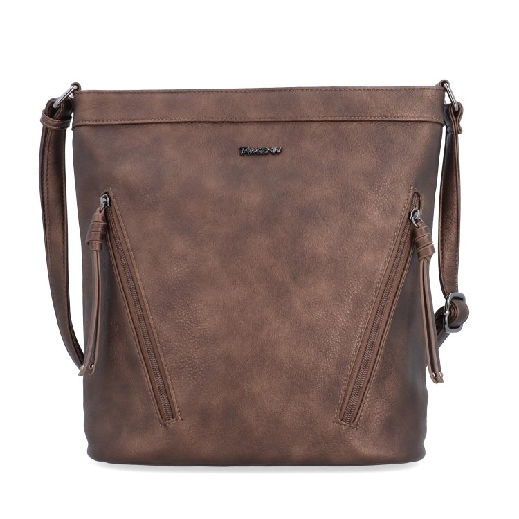 Crossbody kabelka s ozdobnými zipsami Tangerin materiál syntetická koža zapínanie na zips farba metalíza veľkosť stredná 8050 BR Spredu