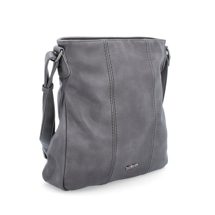 Crossbody kabelka s prešívaním Tangerin materiál syntetická koža zapínanie na zips farba sivá veľkosť stredná 8004 TS